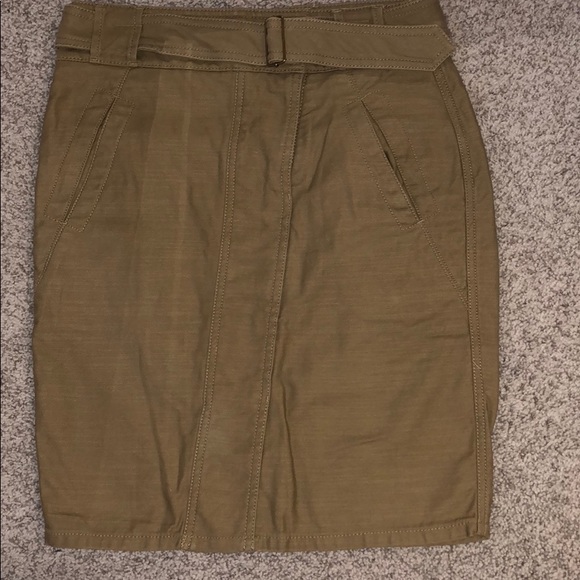 Khaki mid length LOFT skirt - Picture 1 of 1